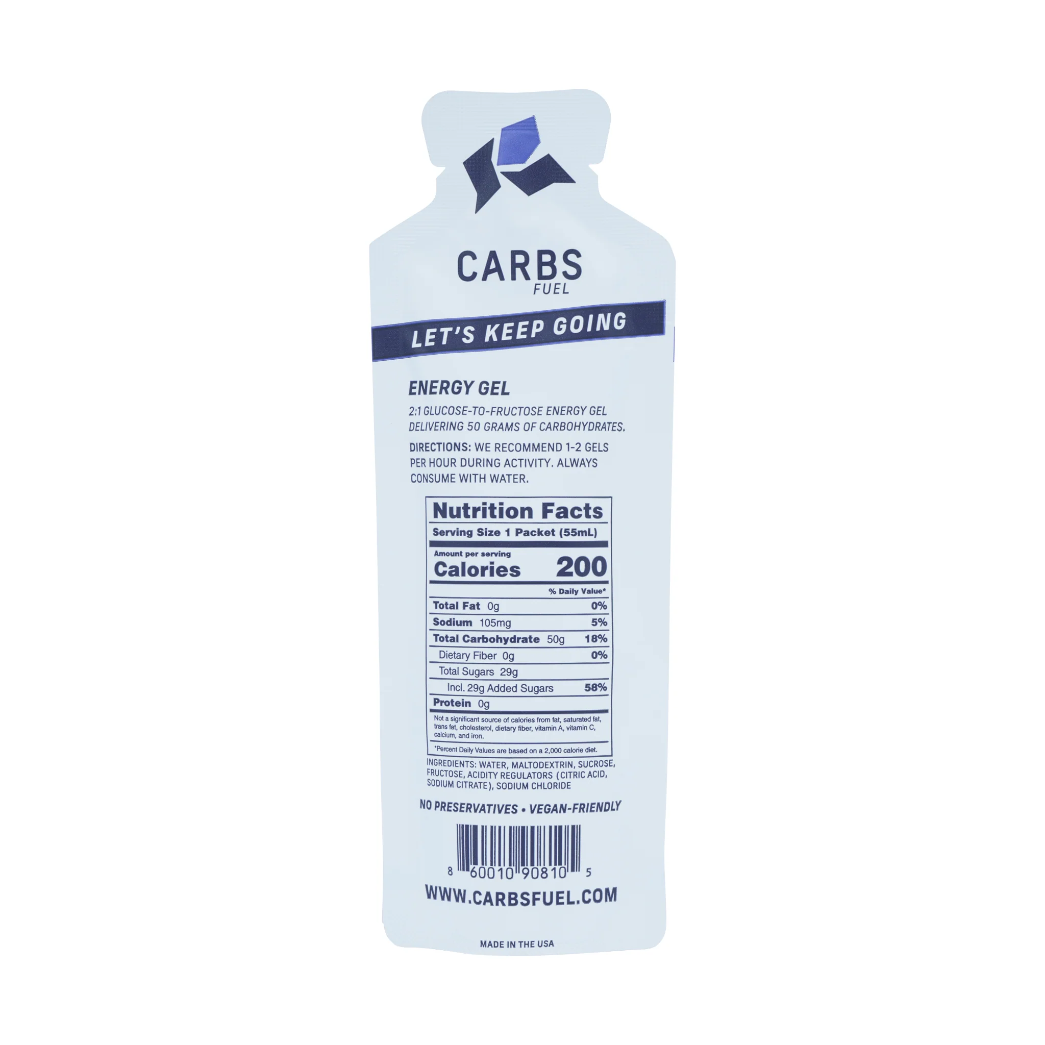 Carbs Fuel Original 50g Energy Gel - Image 4