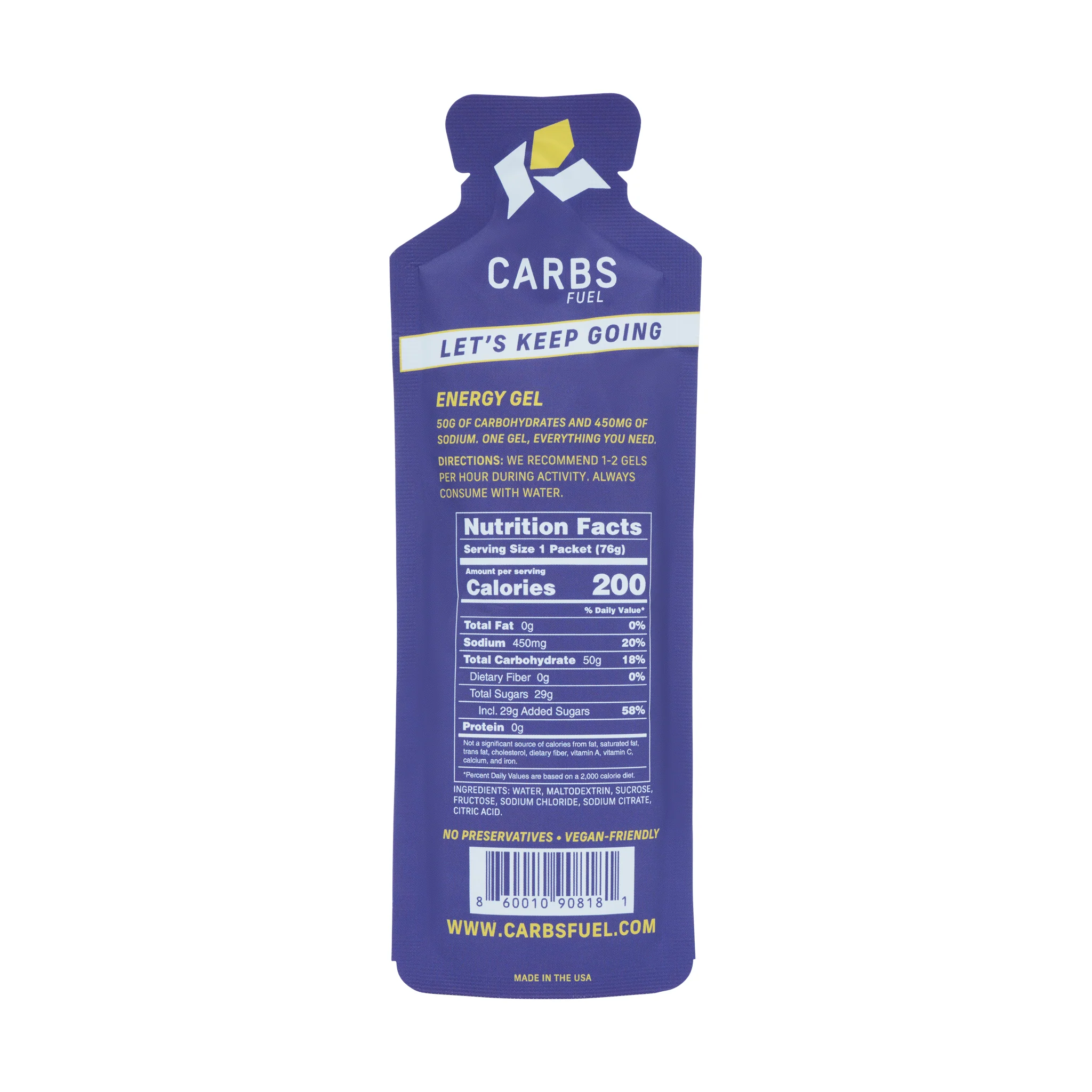 Carbs Fuel Salted Original 50g Energy Gel - Image 4